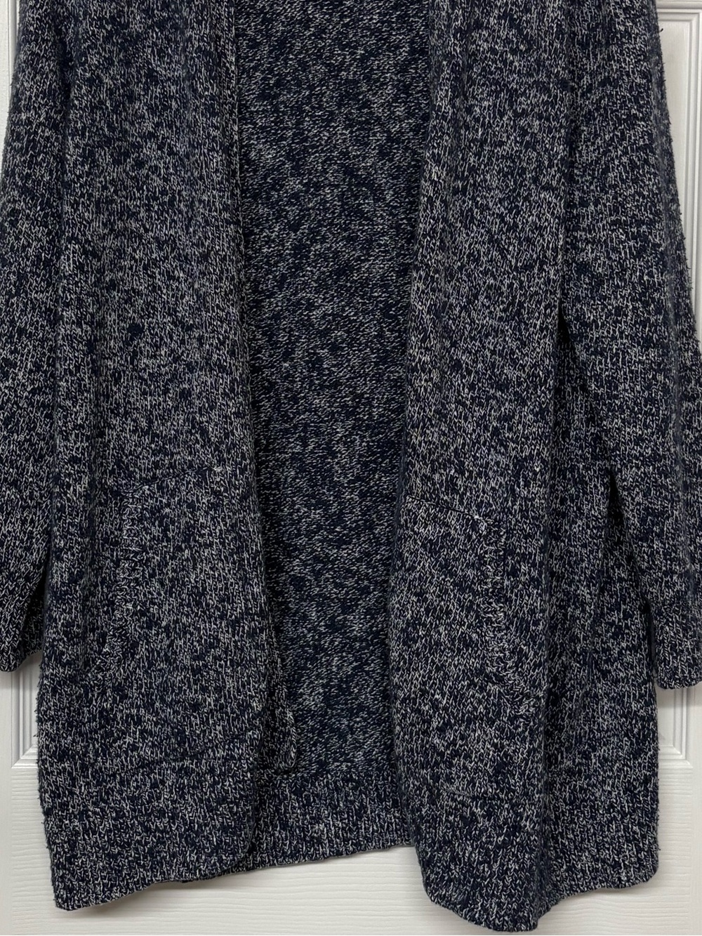 L. L. Bean Longline Open Front Cotton Cardigan Blue Sz 1X - Picture 3 of 4
